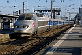 A Rennes, le TGV A 375 entre en gare, le 23.12.2008